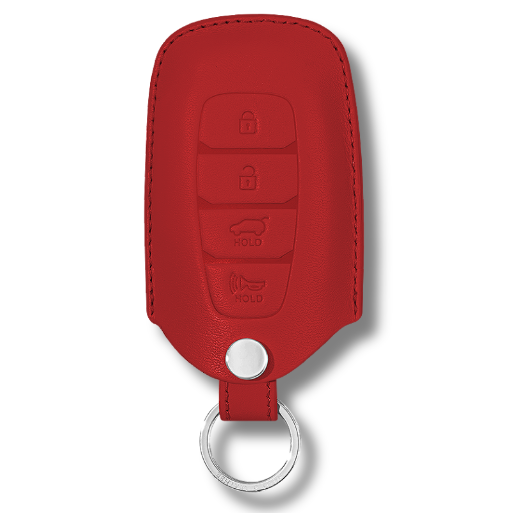 Hyundai Kona Elantra Sonata Key Fob Premium Leather Case red