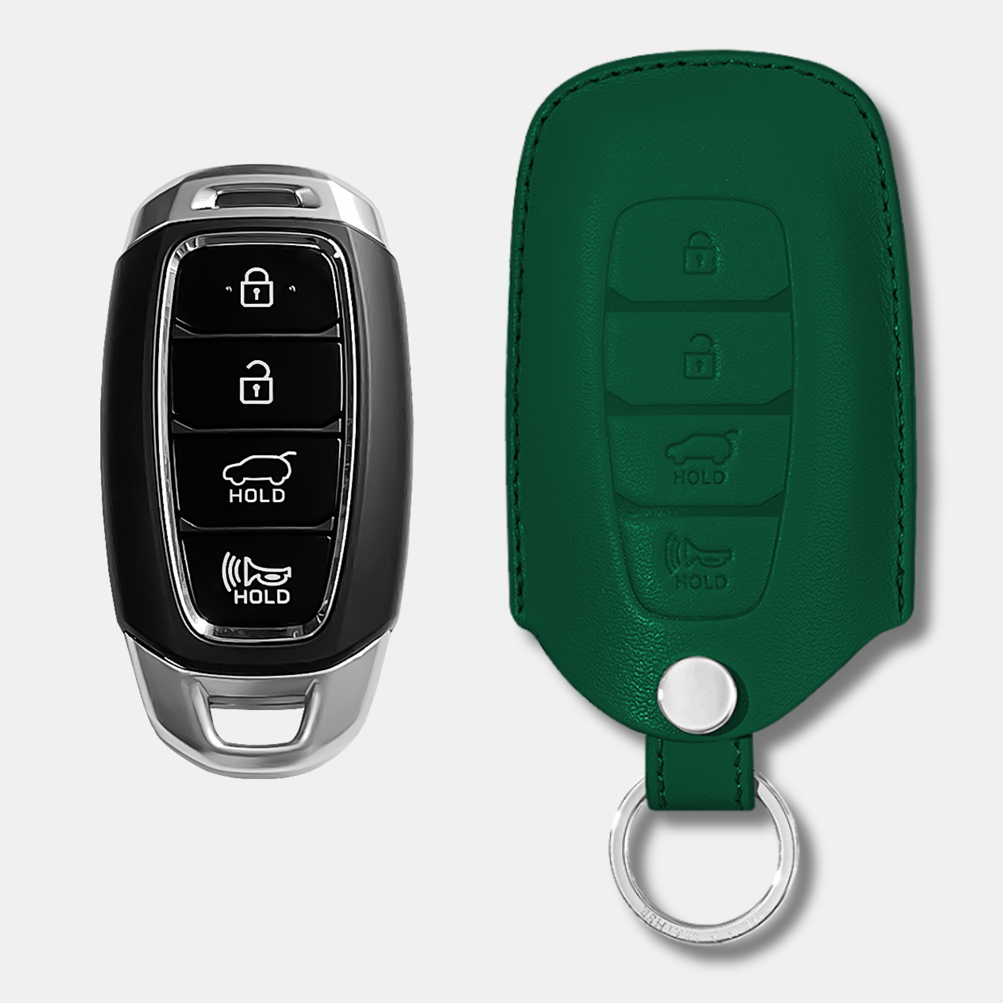 Premium Hyundai H-30 Key Fob Leather Case