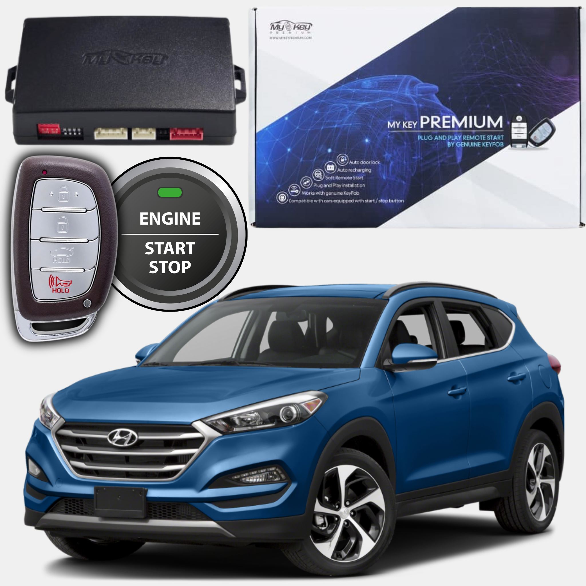 hyundai tucson 2016~2021 ultimate remote engine autostarter kit [MyKeyPremium] auto start your engine