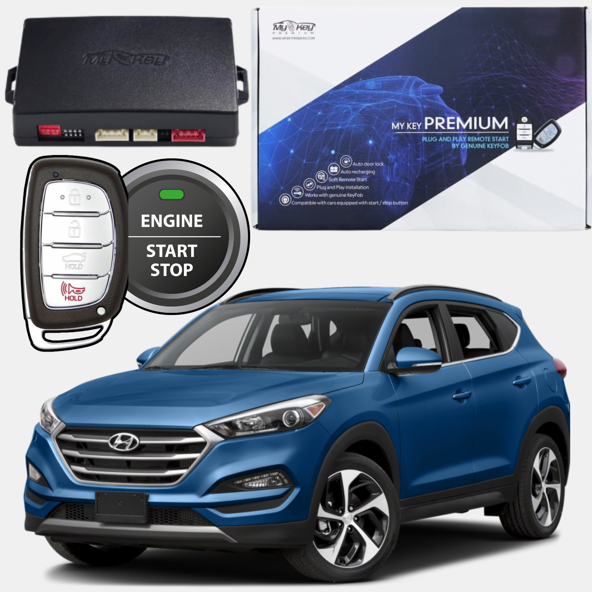 hyundai tucson 2016~2021 ultimate remote engine autostarter kit [MyKeyPremium] auto start your engine